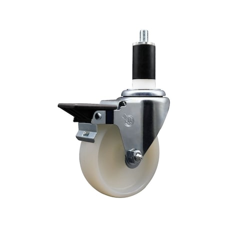 Service Caster 4'' Nylon Swivel 1-3/8'' Expanding Stem Caster with Brake SCC-EX20S414-NYS-PLB-138